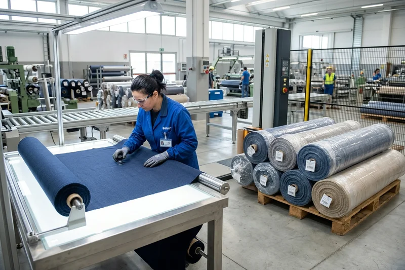 Optical fabric quality inspection and finished rolls vacuum-packed for export